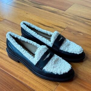 Ann Taylor sherpa loafers